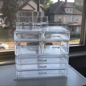 Acrylic drawer makeup storage unit